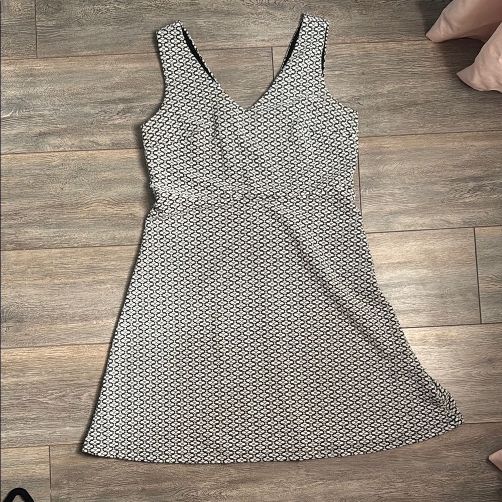 LOFT Gray A-Line Sleeveless V-Neck Sundress